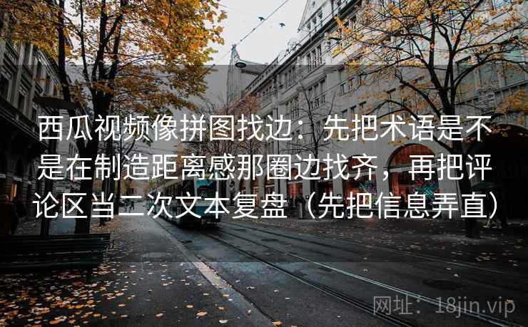 西瓜视频像拼图找边：先把术语是不是在制造距离感那圈边找齐，再把评论区当二次文本复盘（先把信息弄直）